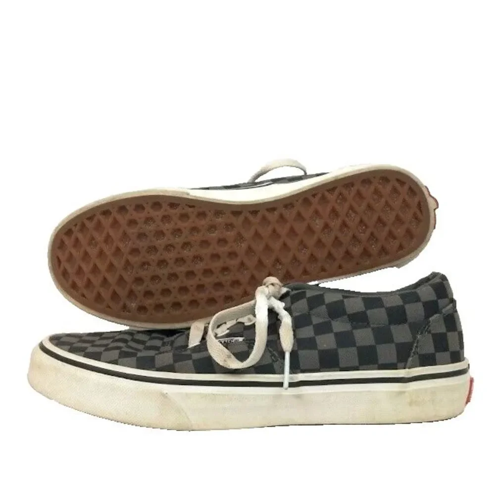 Vans Off The Wall - Youth Size 5 - Black/Gray Checkered Low Skate Shoes - 721356